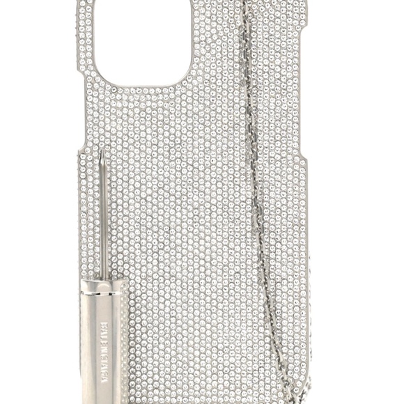 VIDEO! NWT BALENCIAGA Rhinestone Encrusted iPhone Case Long Chain Box/Dust Bag